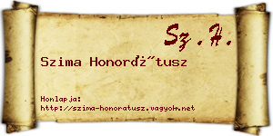Szima Honorátusz névjegykártya